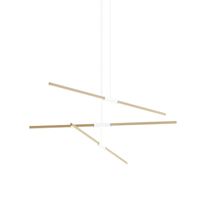 Stickbulb 6ft Multi Light Linear LED Pendant Light in Maple/White.
