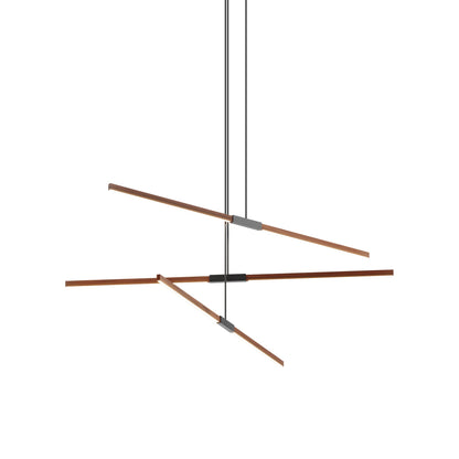 Stickbulb 6ft Multi Light Linear LED Pendant Light in Water Tower Redwood/Blackened.