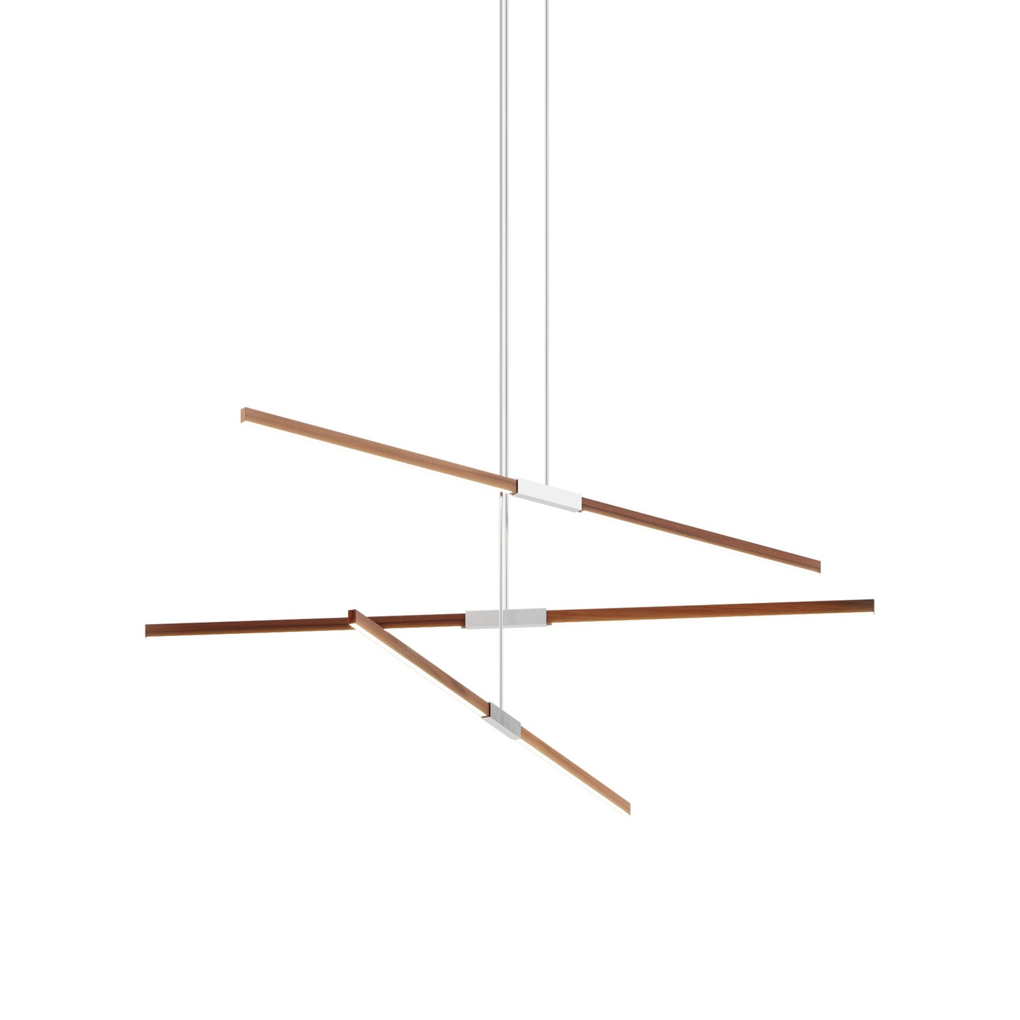 Stickbulb 6ft Multi Light Linear LED Pendant Light in Water Tower Redwood/Brushed Nickel.