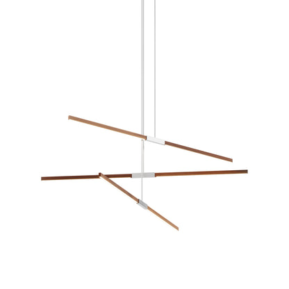 Stickbulb 6ft Multi Light Linear LED Pendant Light in Water Tower Redwood/Brushed Nickel.