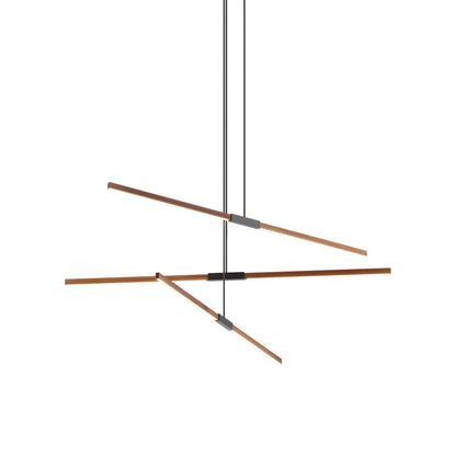Stickbulb 6ft Multi Light Linear LED Pendant Light in Water Tower Redwood/Matte Black.