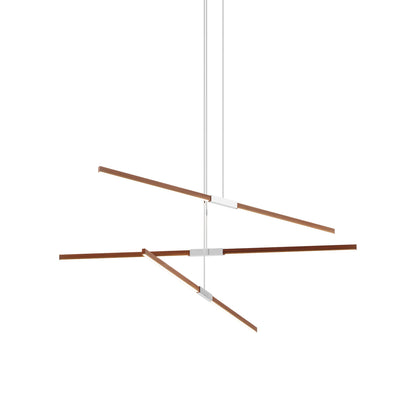 Stickbulb 6ft Multi Light Linear LED Pendant Light in Water Tower Redwood/Polished Nickel.