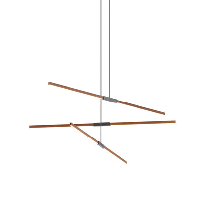 Stickbulb 6ft Multi Light Linear LED Pendant Light in Water Tower Redwood/Slate Grey.