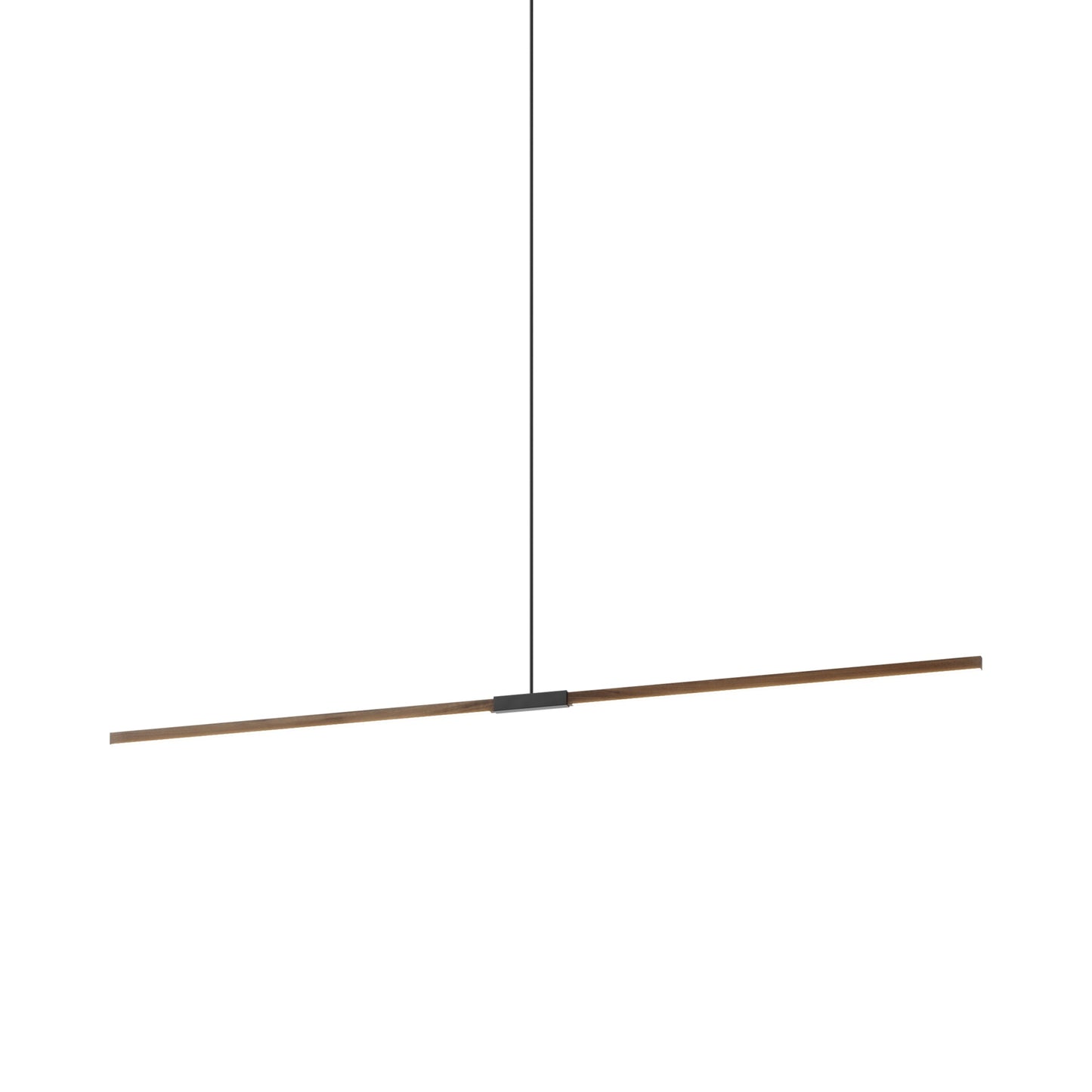 Stickbulb 8ft Linear LED Pendant Light in American Walnut/Blackened.