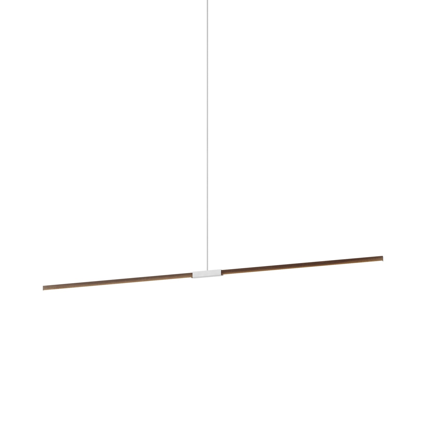 Stickbulb 8ft Linear LED Pendant Light in American Walnut/Brushed Nickel.