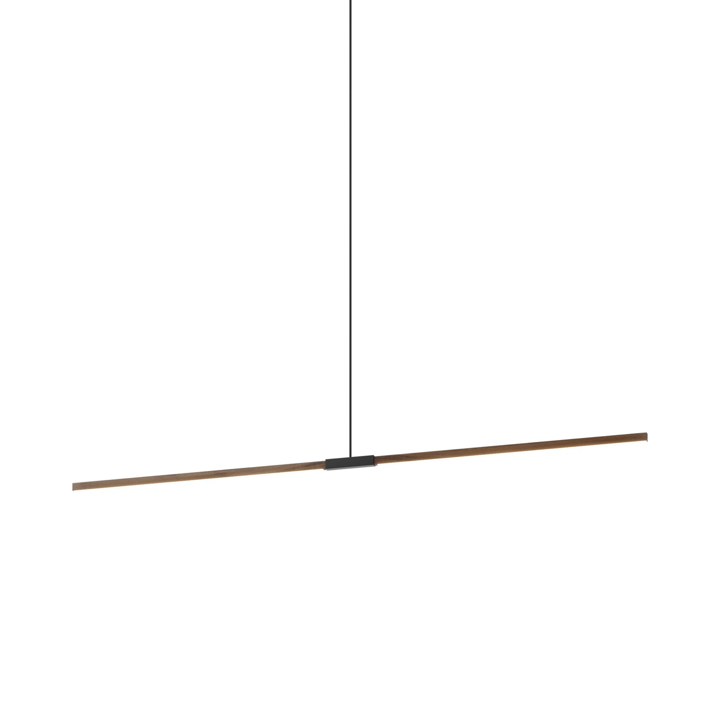 Stickbulb 8ft Linear LED Pendant Light in American Walnut/Matte Black.