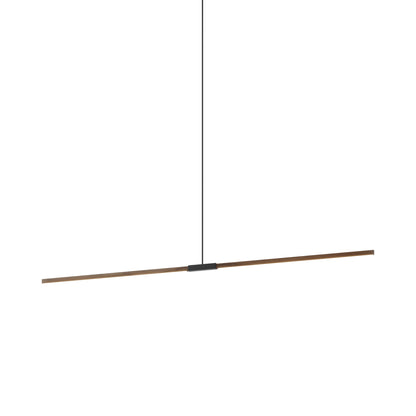 Stickbulb 8ft Linear LED Pendant Light in American Walnut/Matte Black.