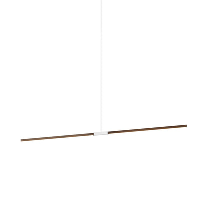 Stickbulb 8ft Linear LED Pendant Light in American Walnut/Polished Nickel.
