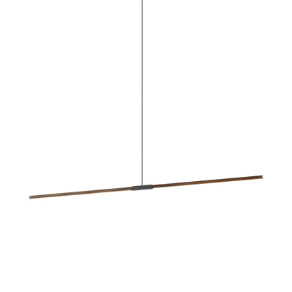 Stickbulb 8ft Linear LED Pendant Light in American Walnut/Slate Grey.