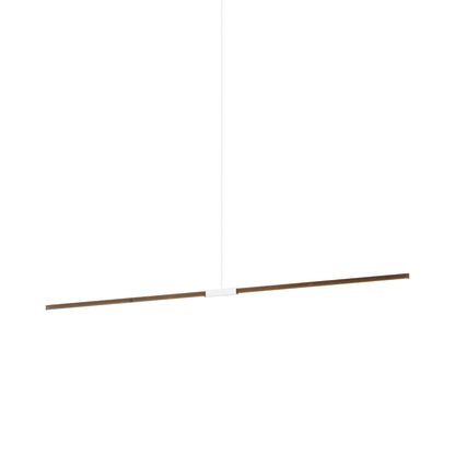 Stickbulb 8ft Linear LED Pendant Light in American Walnut/White.