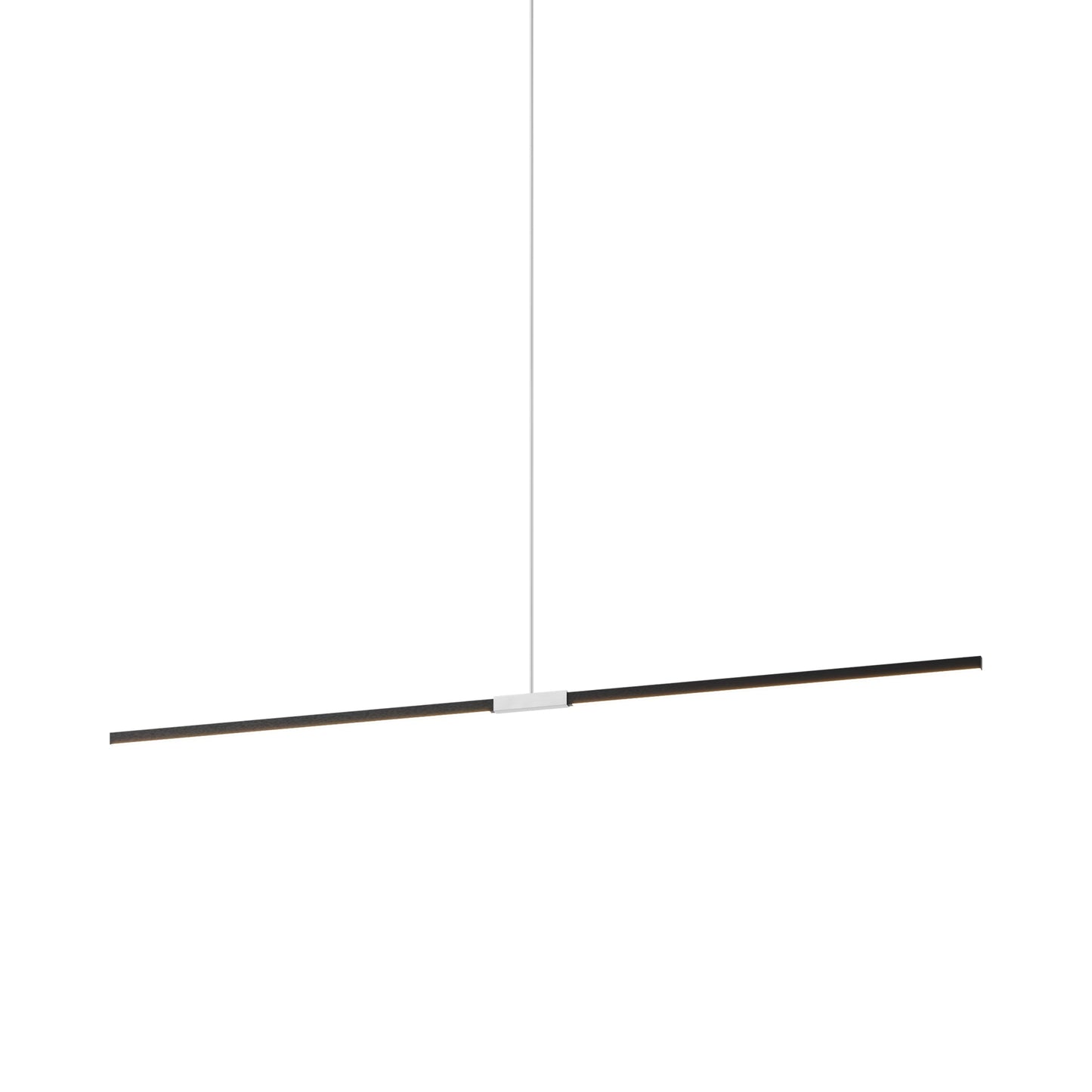 Stickbulb 8ft Linear LED Pendant Light in Ebonized Oak/Brushed Nickel.