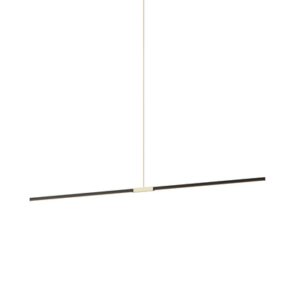 Stickbulb 8ft Linear LED Pendant Light in Ebonized Oak/Polished Brass.