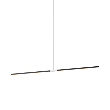 Stickbulb 8ft Linear LED Pendant Light in Ebonized Oak/Polished Nickel.