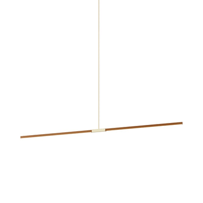 Stickbulb 8ft Linear LED Pendant Light in Heart Pine (Reclaimed)/Polished Brass.