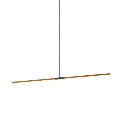 Stickbulb 8ft Linear LED Pendant Light in Heart Pine (Reclaimed)/Slate Grey.