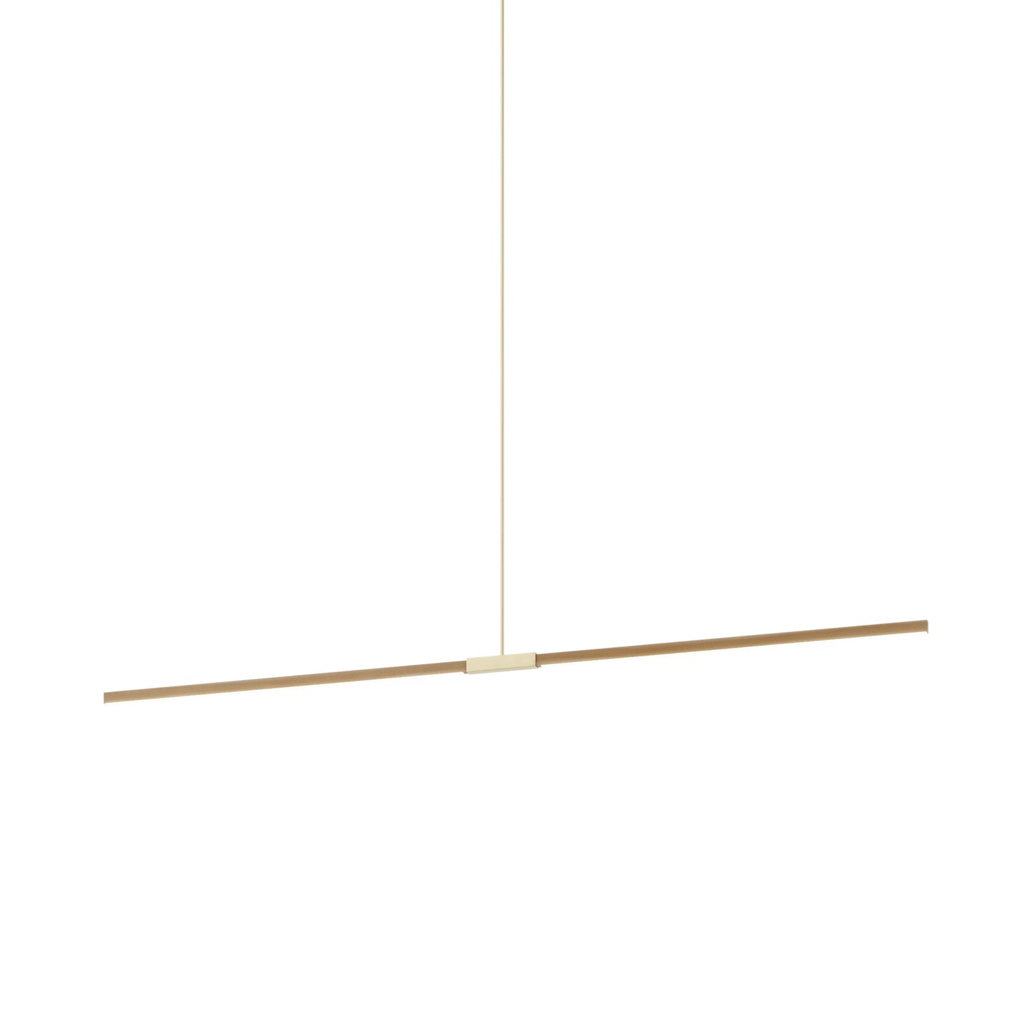 Stickbulb 8ft Linear LED Pendant Light in Maple/Brushed Brass.