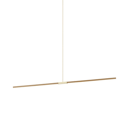 Stickbulb 8ft Linear LED Pendant Light in Maple/Brushed Brass.