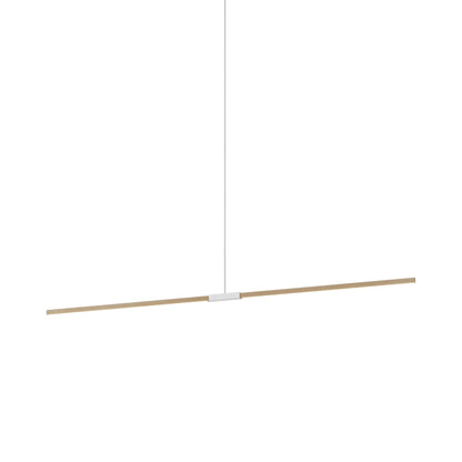 Stickbulb 8ft Linear LED Pendant Light in Maple/Brushed Nickel.