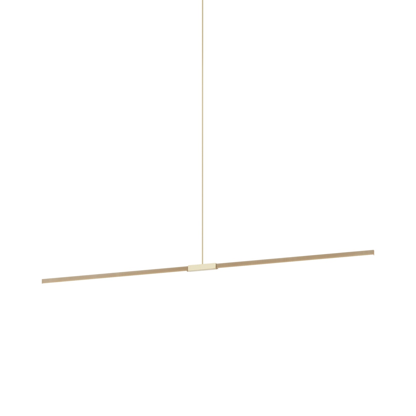 Stickbulb 8ft Linear LED Pendant Light in Maple/Polished Brass.