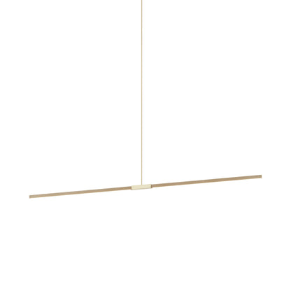 Stickbulb 8ft Linear LED Pendant Light in Maple/Polished Brass.