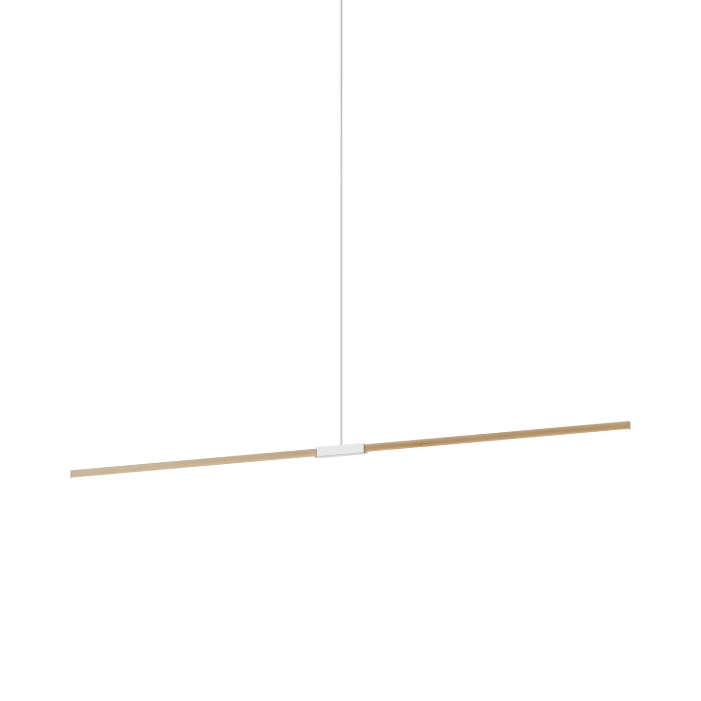 Stickbulb 8ft Linear LED Pendant Light in Maple/Polished Nickel.