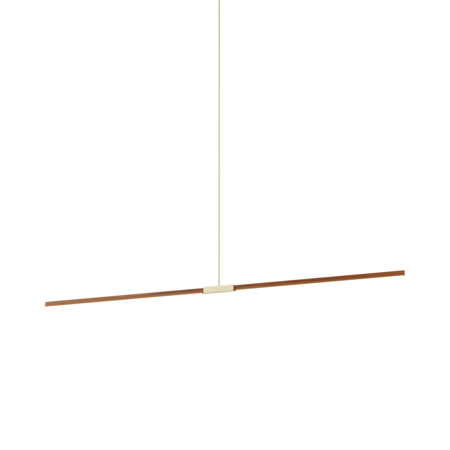 Stickbulb 8ft Linear LED Pendant Light in Water Tower Redwood/Brushed Brass.