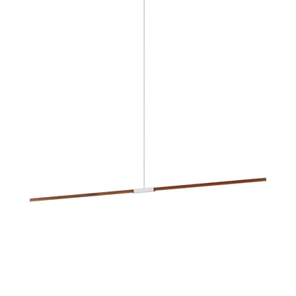 Stickbulb 8ft Linear LED Pendant Light in Water Tower Redwood/Brushed Nickel.