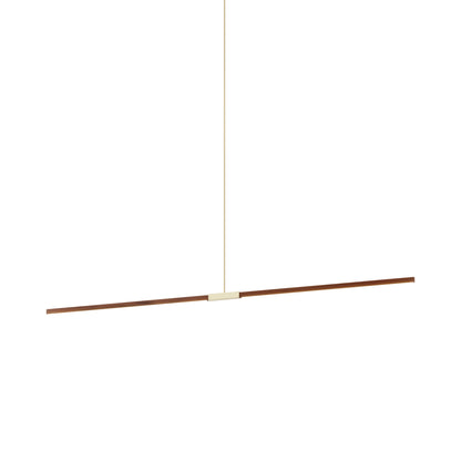 Stickbulb 8ft Linear LED Pendant Light in Water Tower Redwood/Polished Brass.