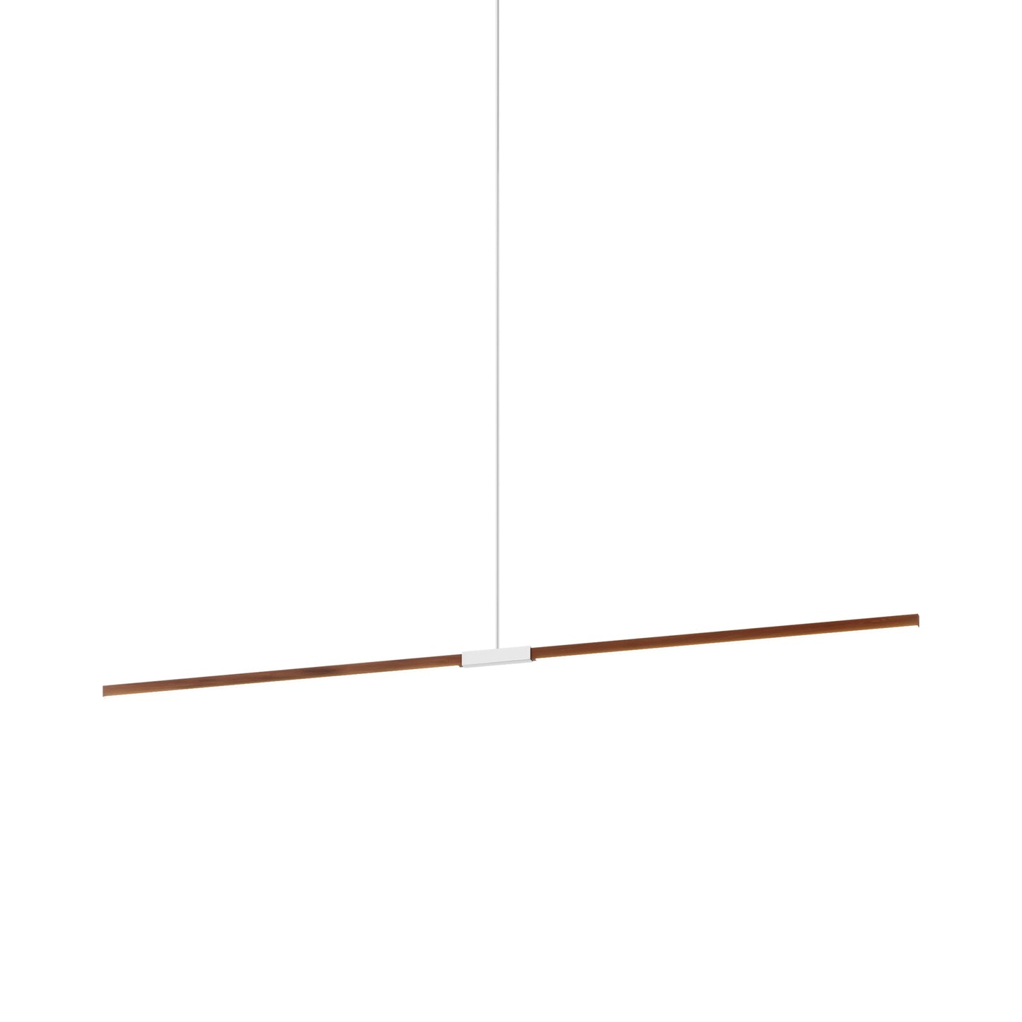 Stickbulb 8ft Linear LED Pendant Light in Water Tower Redwood/Polished Nickel.