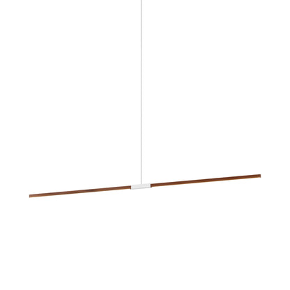 Stickbulb 8ft Linear LED Pendant Light in Water Tower Redwood/Polished Nickel.