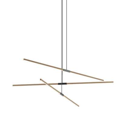 Stickbulb 8ft Multi Light Linear LED Pendant Light in Clear White Oak/Blackened.