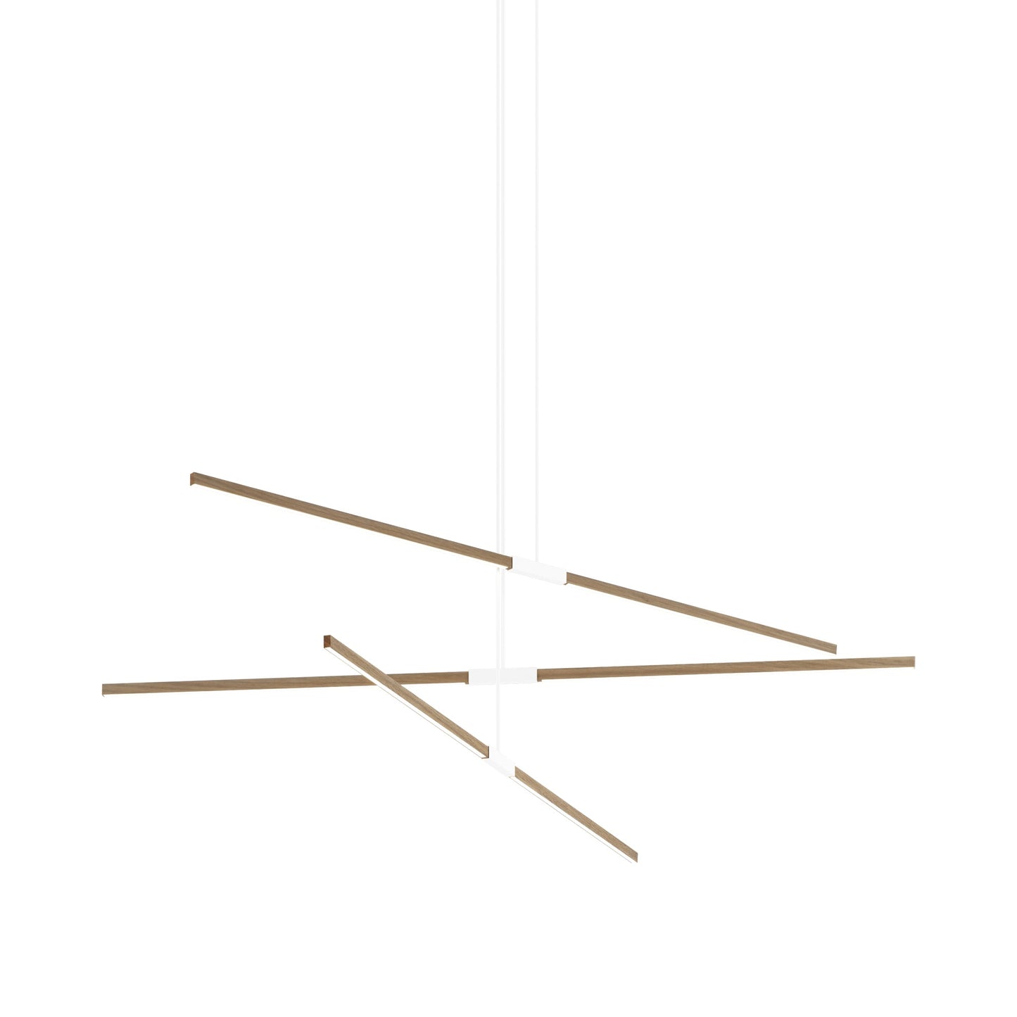 Stickbulb 8ft Multi Light Linear LED Pendant Light in Clear White Oak/White.