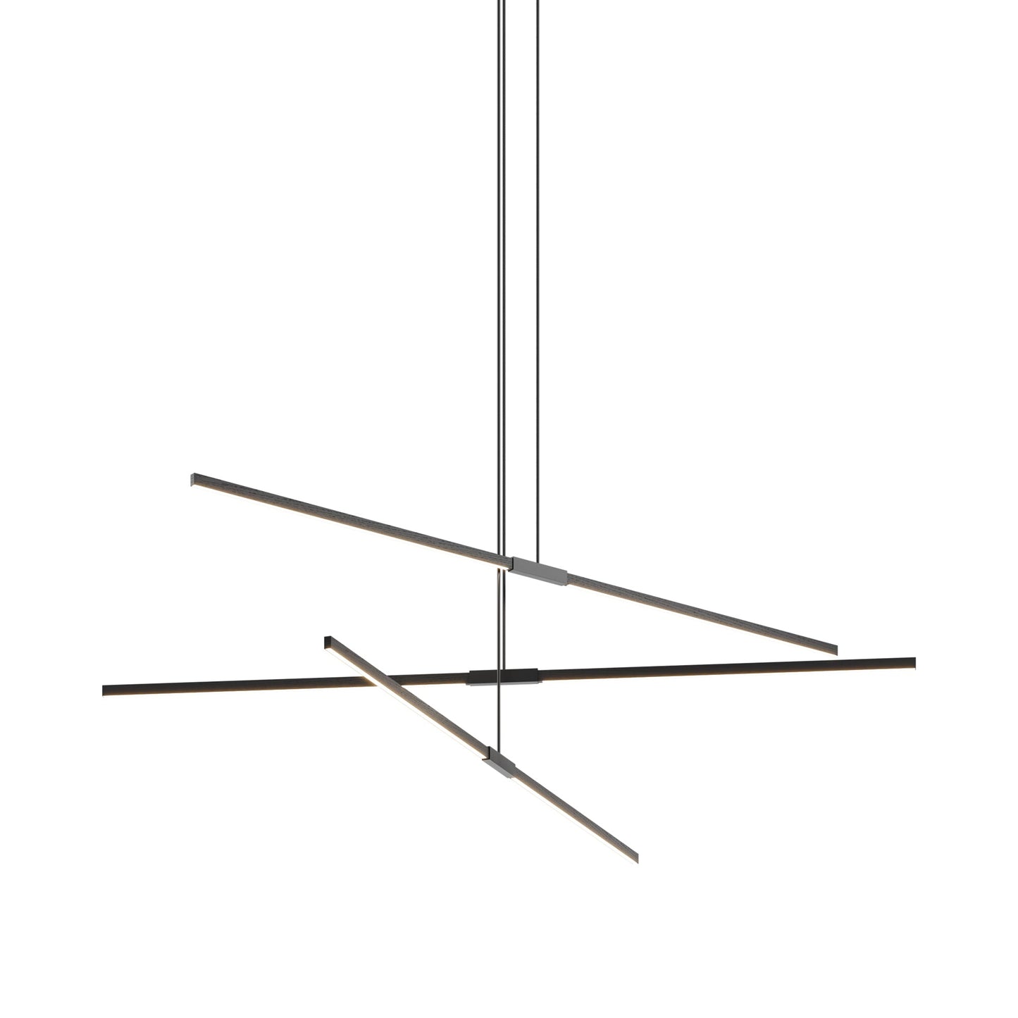 Stickbulb 8ft Multi Light Linear LED Pendant Light in Ebonized Oak/Blackened.