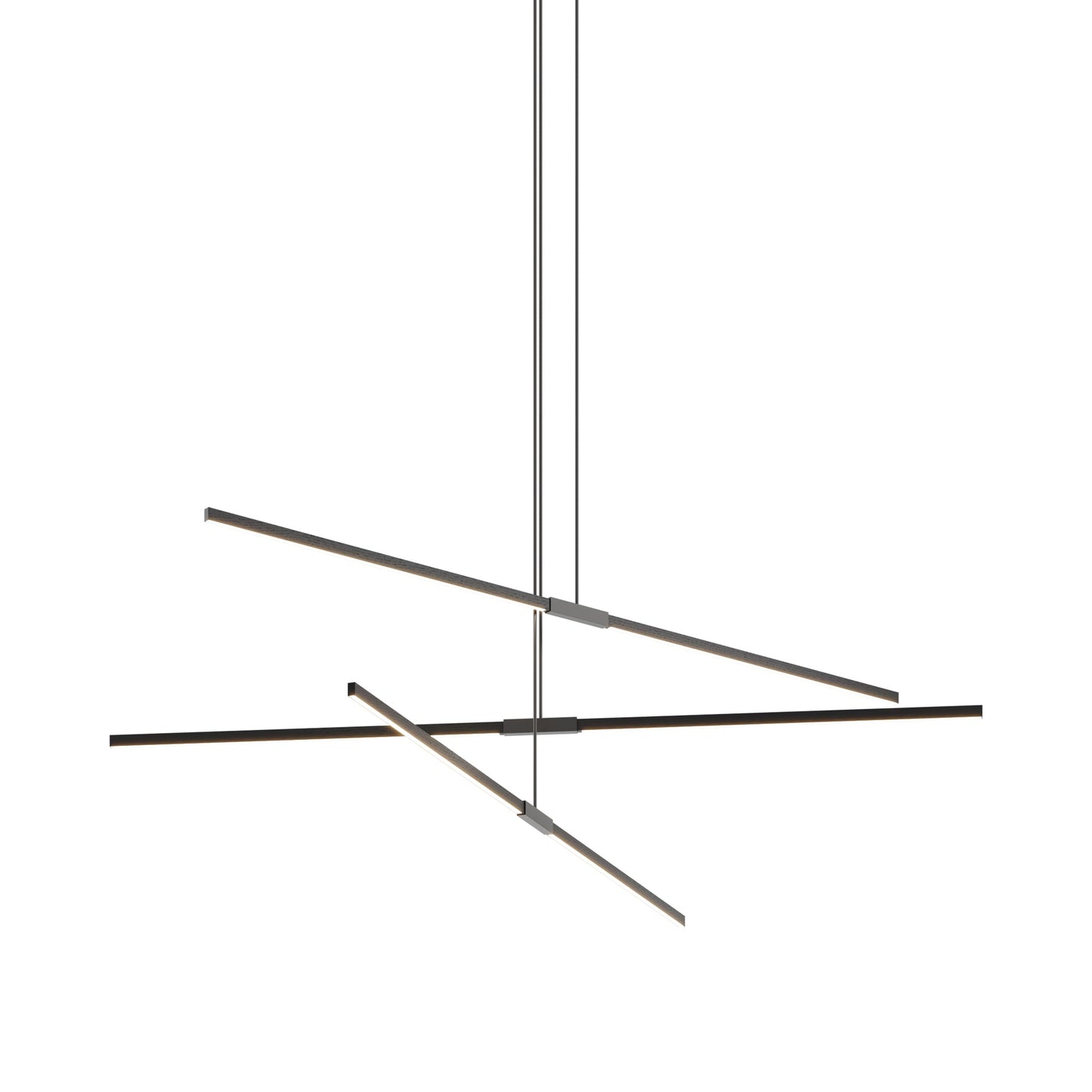 Stickbulb 8ft Multi Light Linear LED Pendant Light in Ebonized Oak/Slate Grey.