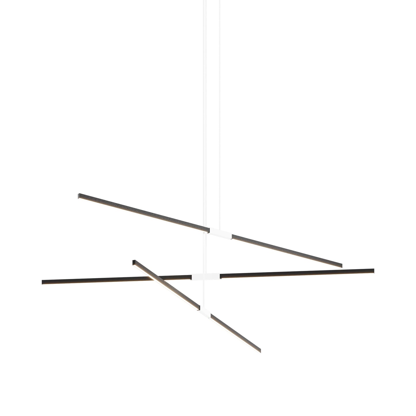 Stickbulb 8ft Multi Light Linear LED Pendant Light in Ebonized Oak/White.