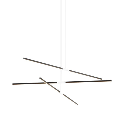 Stickbulb 8ft Multi Light Linear LED Pendant Light in Ebonized Oak/White.