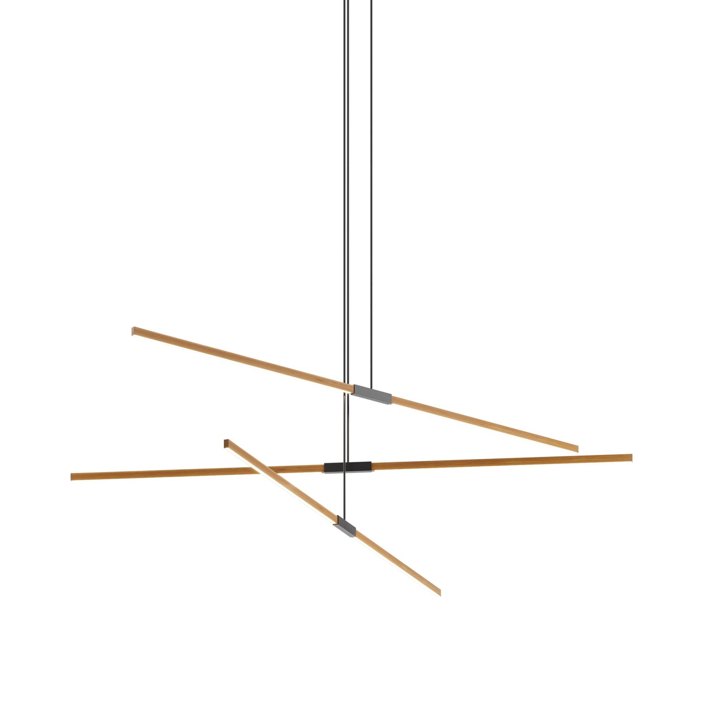 Stickbulb 8ft Multi Light Linear LED Pendant Light in Heart Pine (Reclaimed)/Blackened.