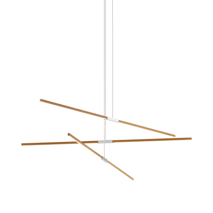 Stickbulb 8ft Multi Light Linear LED Pendant Light in Heart Pine (Reclaimed)/Brushed Nickel.