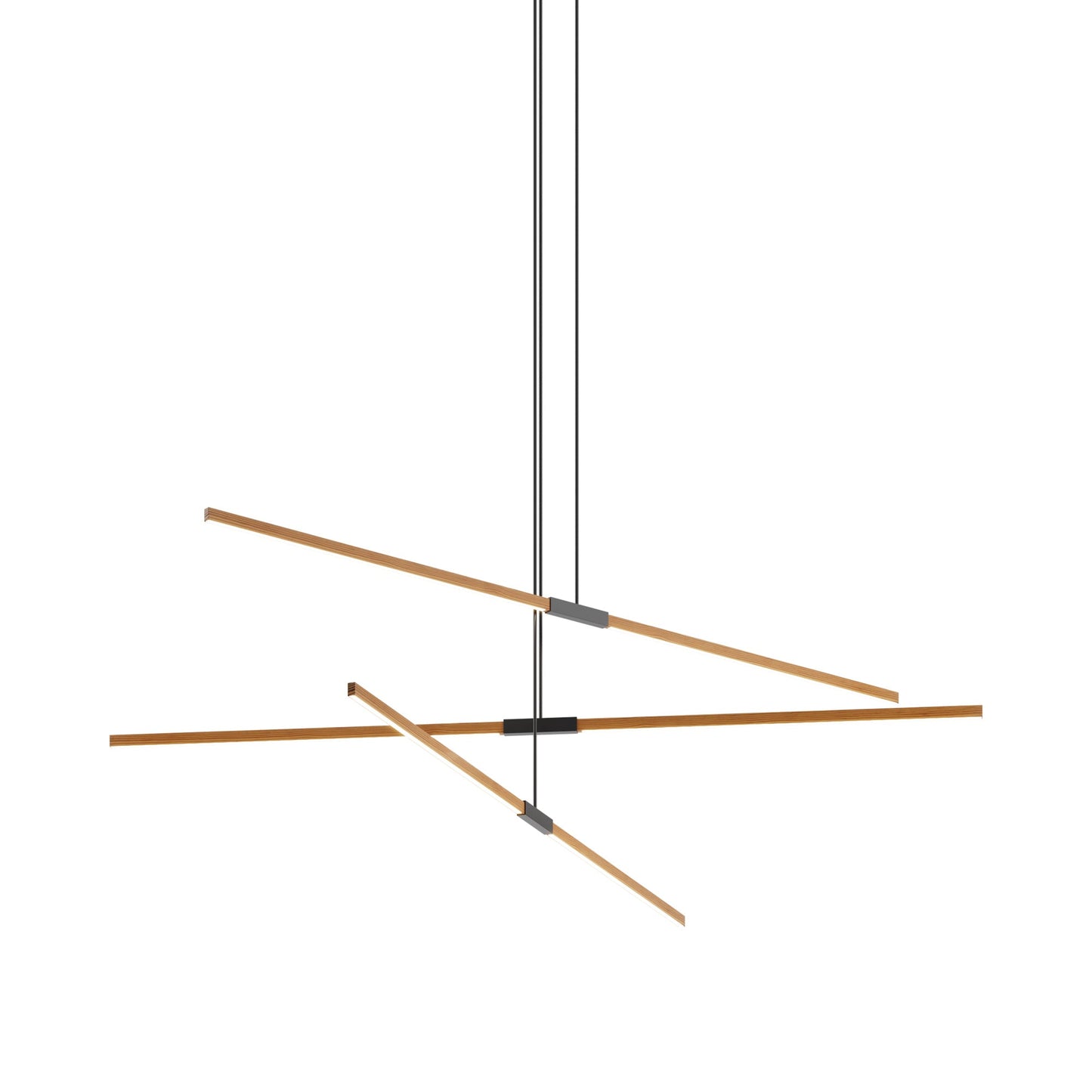 Stickbulb 8ft Multi Light Linear LED Pendant Light in Heart Pine (Reclaimed)/Matte Black.