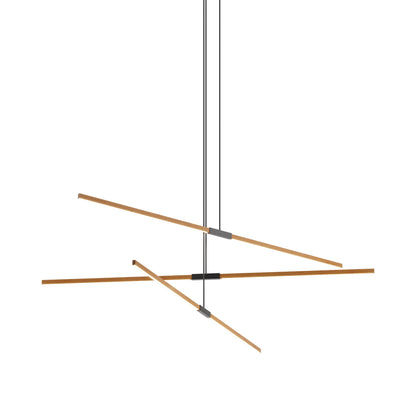 Stickbulb 8ft Multi Light Linear LED Pendant Light in Heart Pine (Reclaimed)/Matte Black.