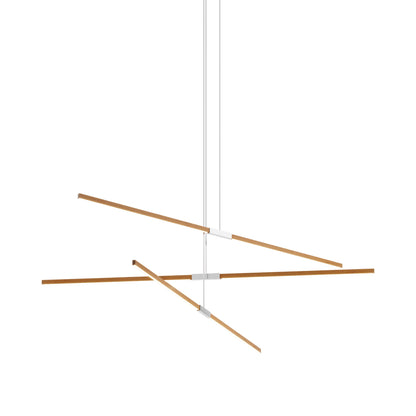 Stickbulb 8ft Multi Light Linear LED Pendant Light in Heart Pine (Reclaimed)/Polished Nickel.