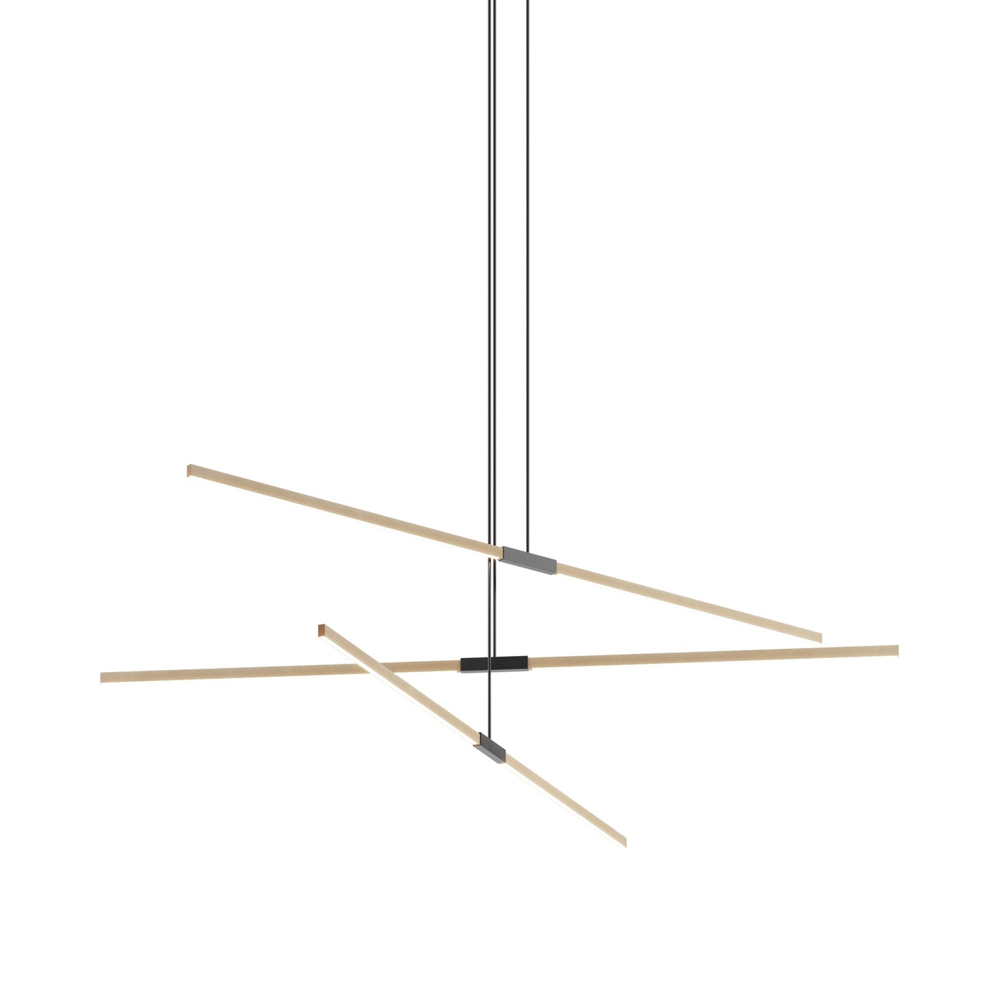 Stickbulb 8ft Multi Light Linear LED Pendant Light in Maple/Blackened.