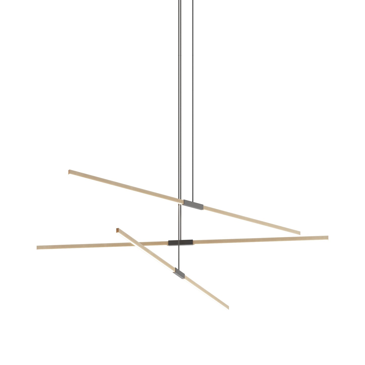 Stickbulb 8ft Multi Light Linear LED Pendant Light in Maple/Slate Grey.