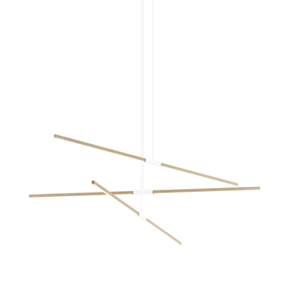 Stickbulb 8ft Multi Light Linear LED Pendant Light in Maple/White.