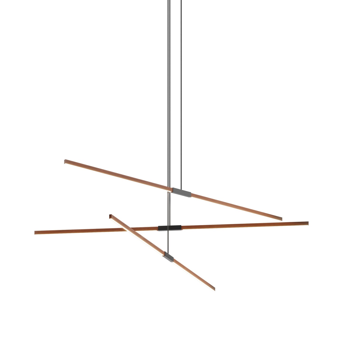 Stickbulb 8ft Multi Light Linear LED Pendant Light in Water Tower Redwood/Matte Black.