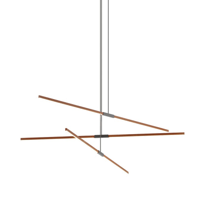 Stickbulb 8ft Multi Light Linear LED Pendant Light in Water Tower Redwood/Slate Grey.
