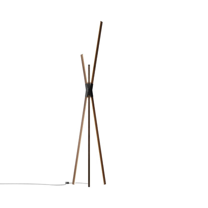 Bang LED Floor Lamp in American Walnut/Blackened.