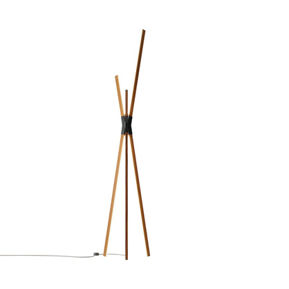 Bang LED Floor Lamp in Heart Pine (Reclaimed)/Blackened.