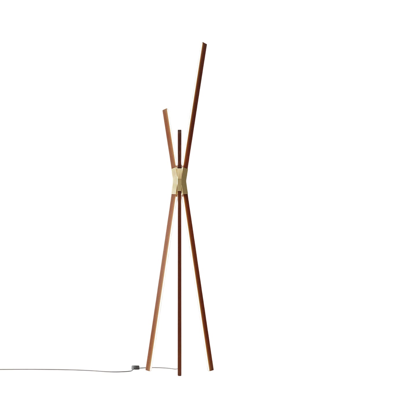 Bang LED Floor Lamp in Water Tower Redwood/Brushed Brass.