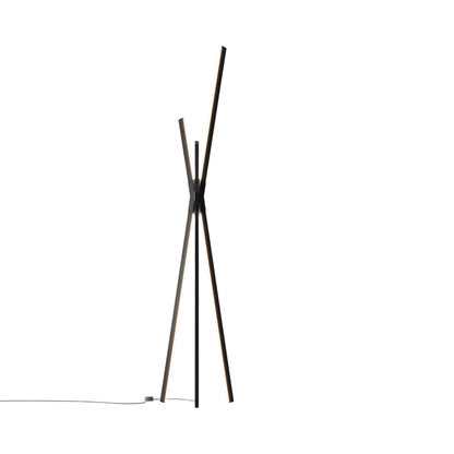 Bang LED Floor Lamp in Ebonized Oak/Matte Black.